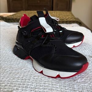 Authentic Christian Louboutin Black and Red Men's Sneakers